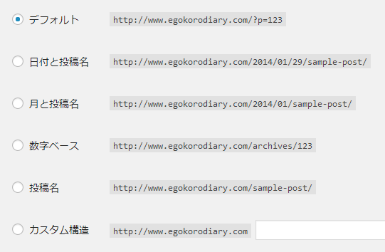 パーマリンク設定